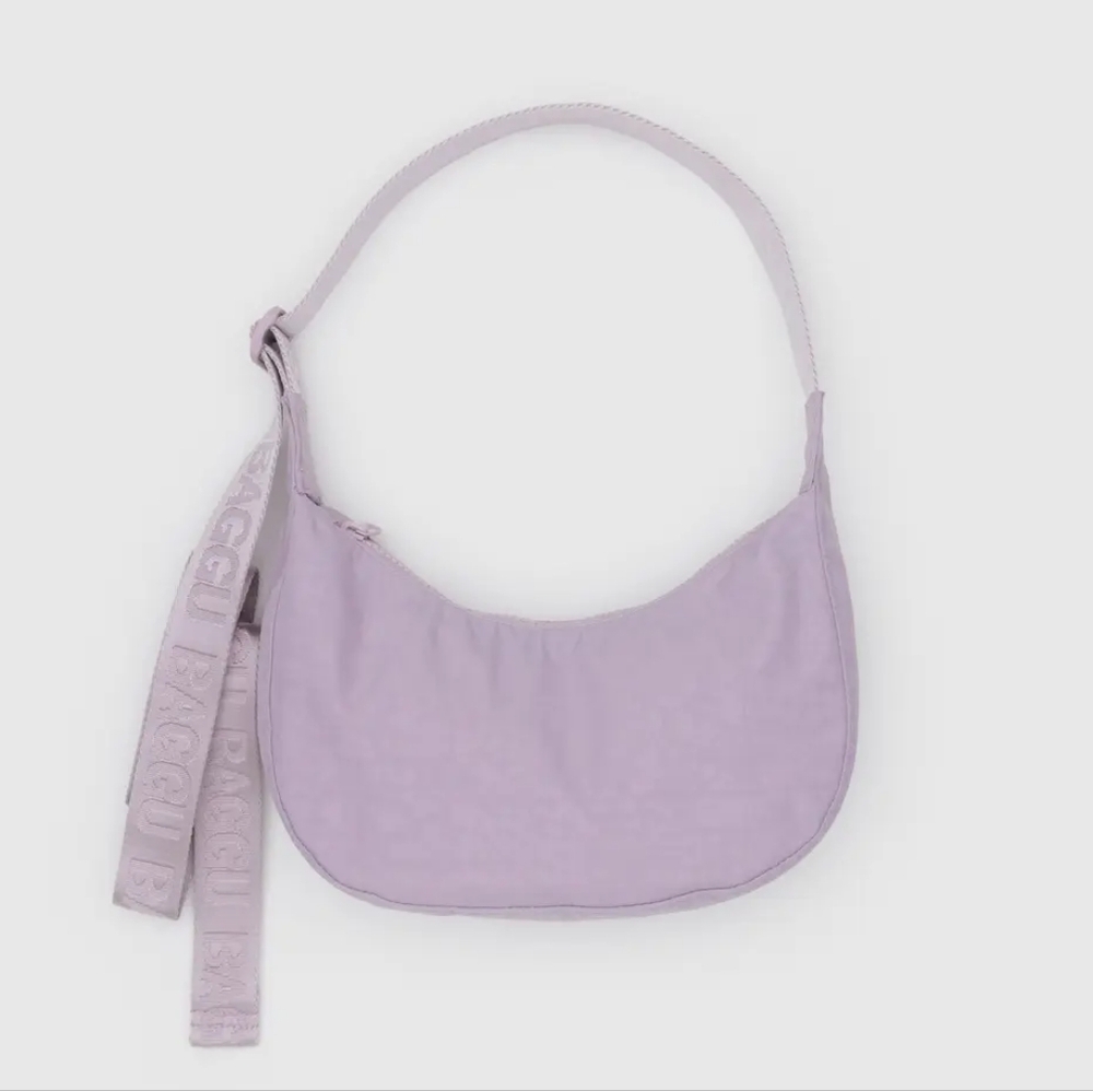 BAGGU Dusty Pink Small Crescent Crossbody or Shoulder Bag